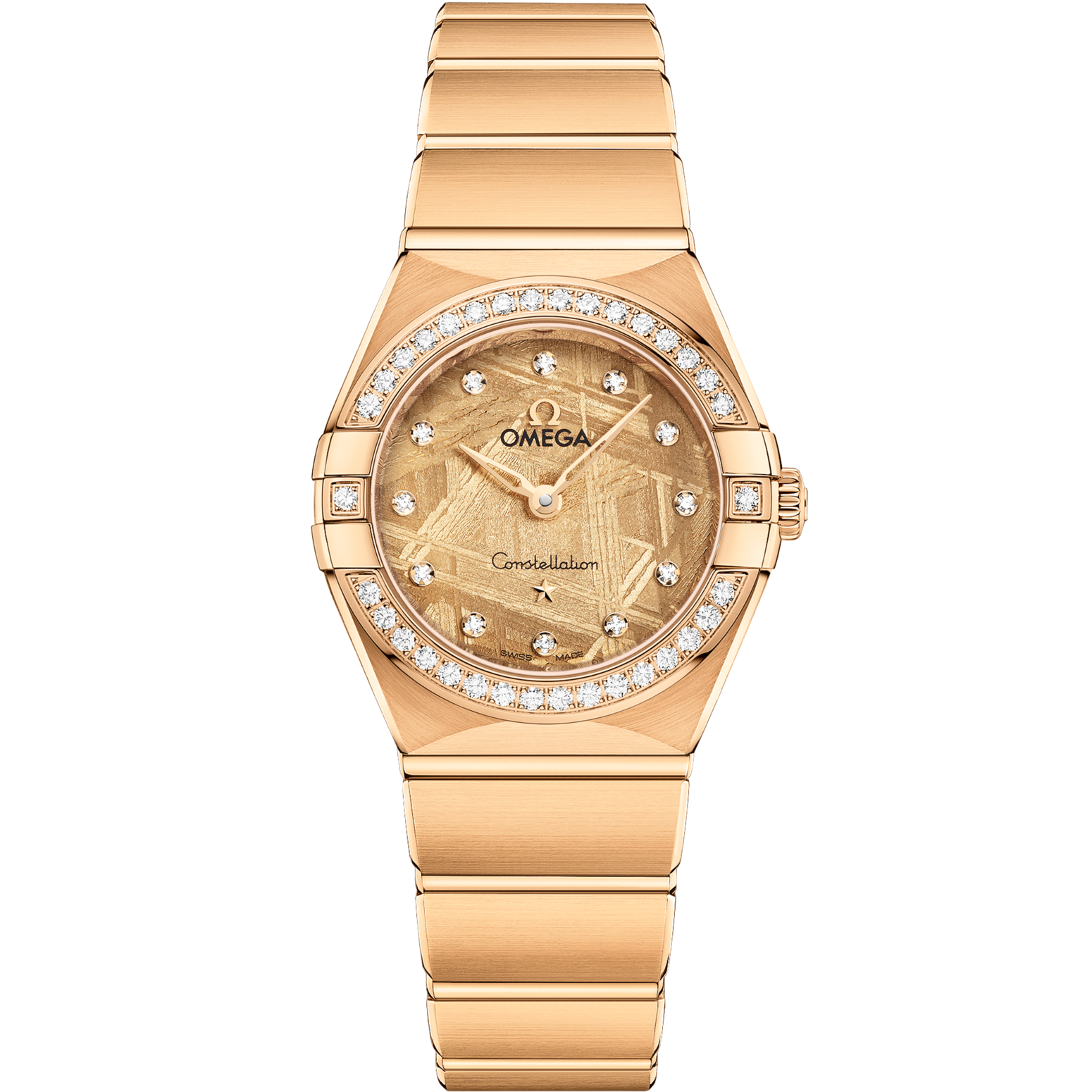 Omega Constellation 25 mm Yellow Dial with Diamonds 18k Yellow Gold Bracelet 131.55.25.60.99.003 - WATCHXNYC