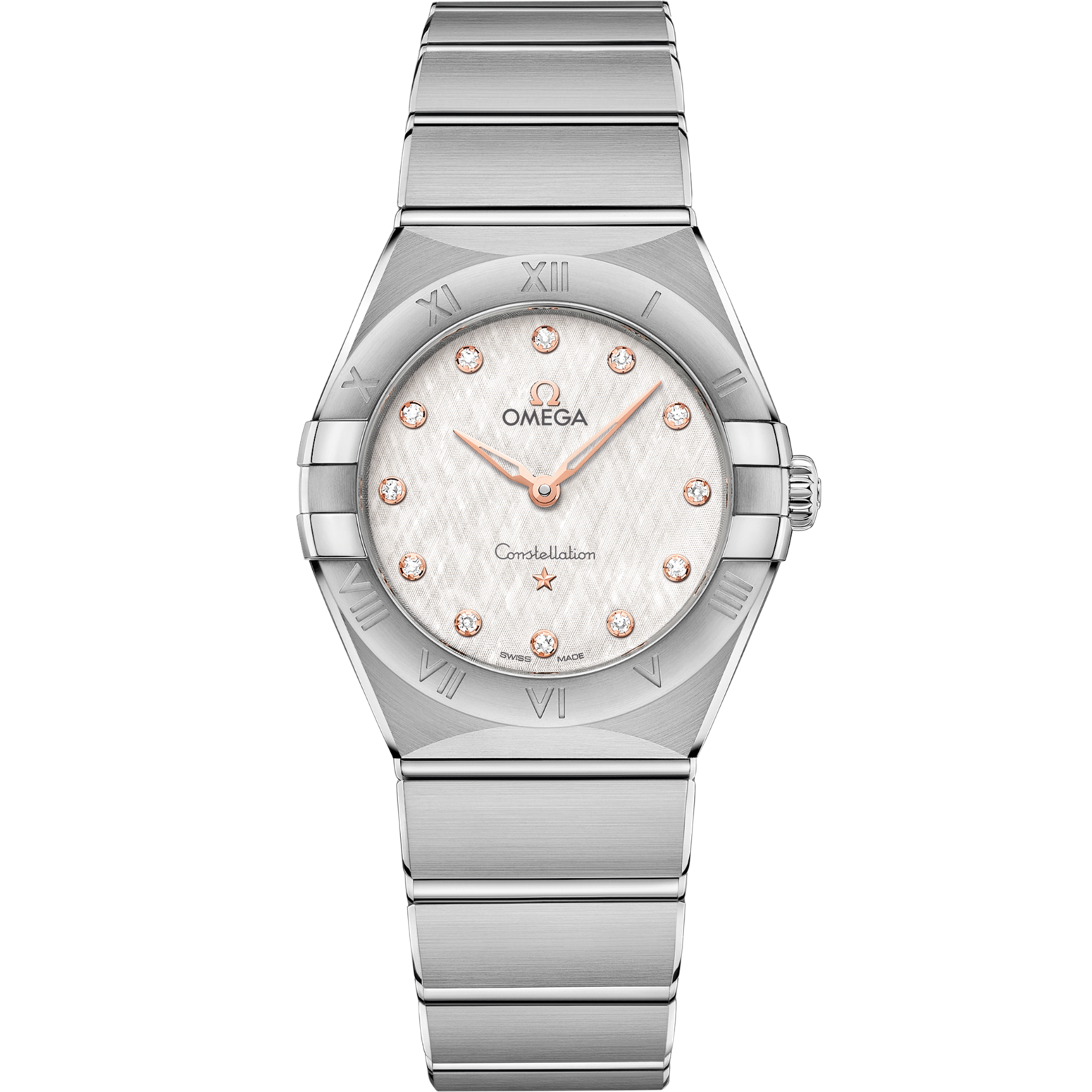 Omega Constellation 28 mm Silver Dial with Diamonds Stainless Steel Bracelet 131.10.28.60.52.001 - WATCHXNYC