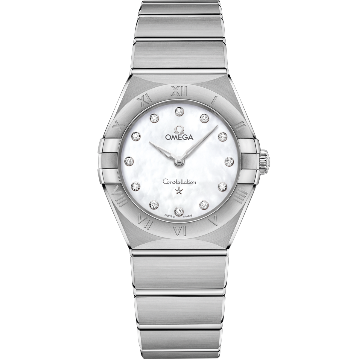 Omega Constellation 28 mm White Dial with Diamonds Stainless Steel Bracelet 131.10.28.60.55.001 - WATCHXNYC