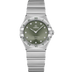 Omega Constellation 28 mm Green Dial with Diamonds Stainless Steel Bracelet 131.10.28.60.60.001