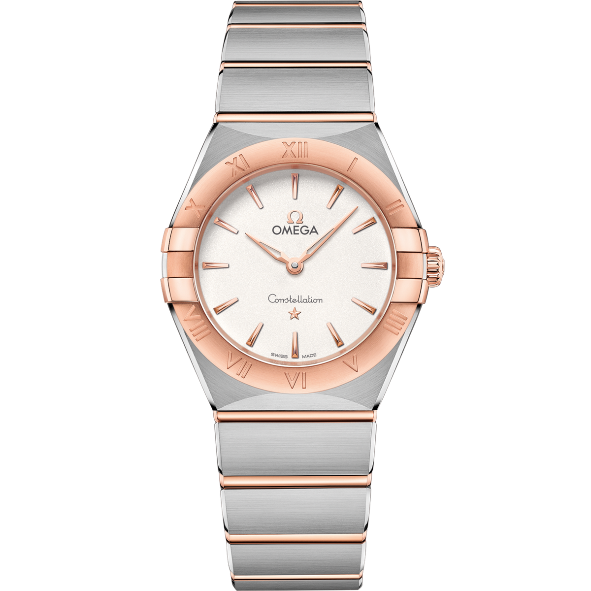 Omega Constellation 28 mm Silver Dial Stainless Steel Sedna™ 18k Rose Gold Bracelet 131.20.28.60.02.001 - WATCHXNYC