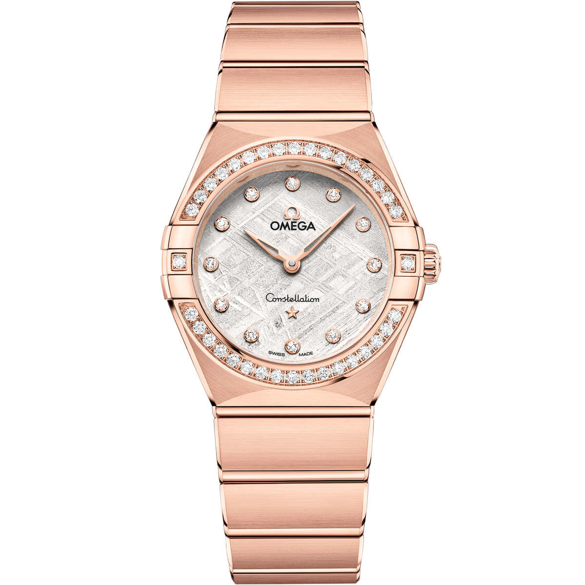 Omega Constellation 28 mm Grey Dial with Diamonds Sedna™ 18k Rose Gold Bracelet 131.55.28.60.99.005 - WATCHXNYC