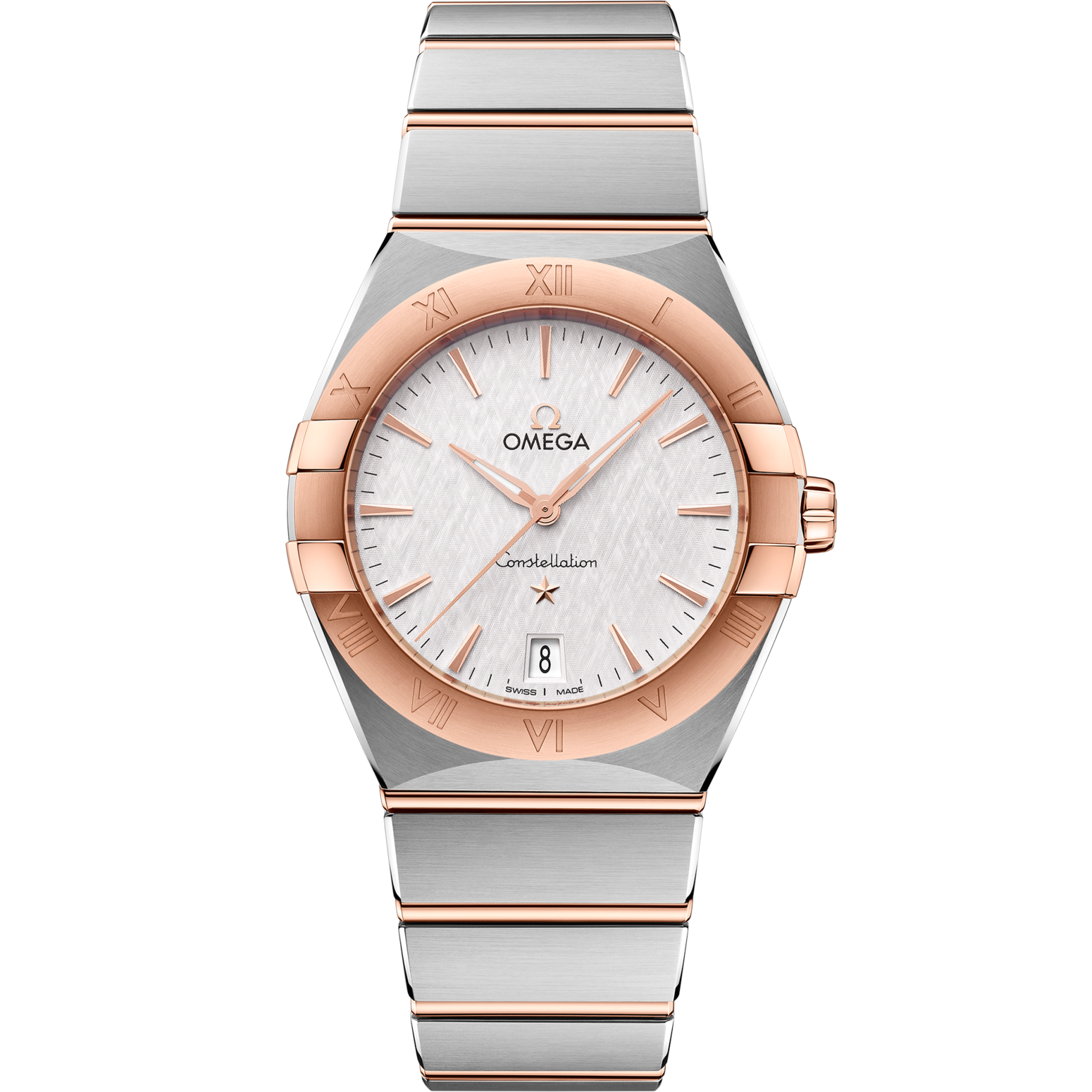 Omega Constellation 36 mm Silver Dial Stainless Steel and Sedna™ 18k Rose Gold Bracelet 131.20.36.60.02.001 - WATCHXNYC