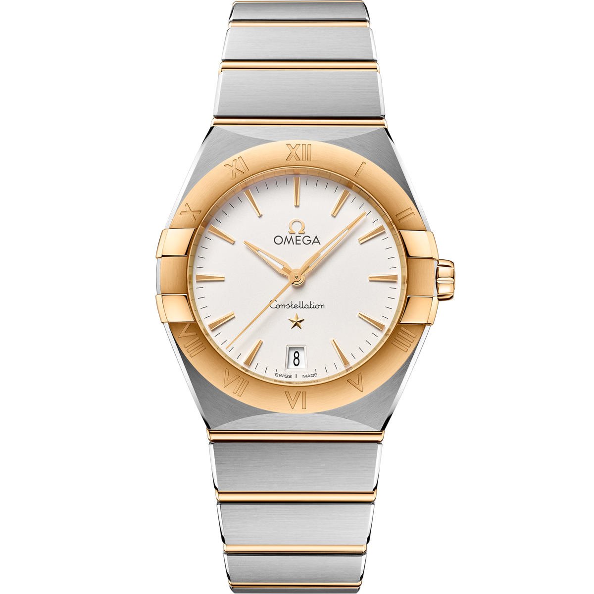 Omega Constellation 36 mm Silver Dial Stainless Steel and Sedna™ 18k Yellow Gold Bracelet 131.20.36.60.02.002 - WATCHXNYC