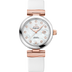 Omega De Ville Ladymatic 34 mm White Dial with Diamonds  Stainless Steel Sedna™ 18k Rose Gold Strap 425.22.34.20.55.004