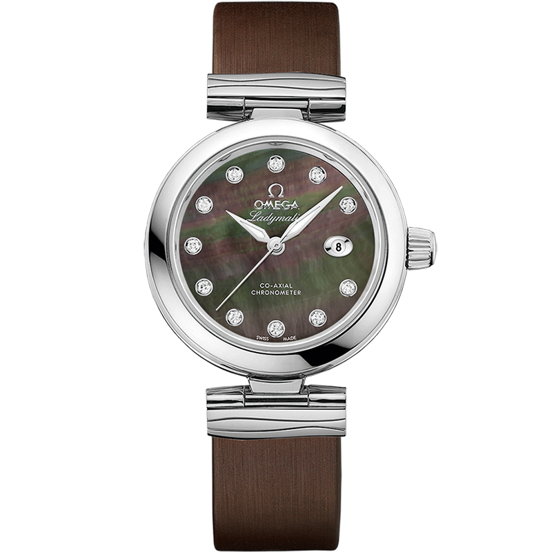 Omega De Ville Ladymatic 34 mm Black Dial with Diamonds  Stainless Steel Strap 425.32.34.20.57.004 - WATCHXNYC
