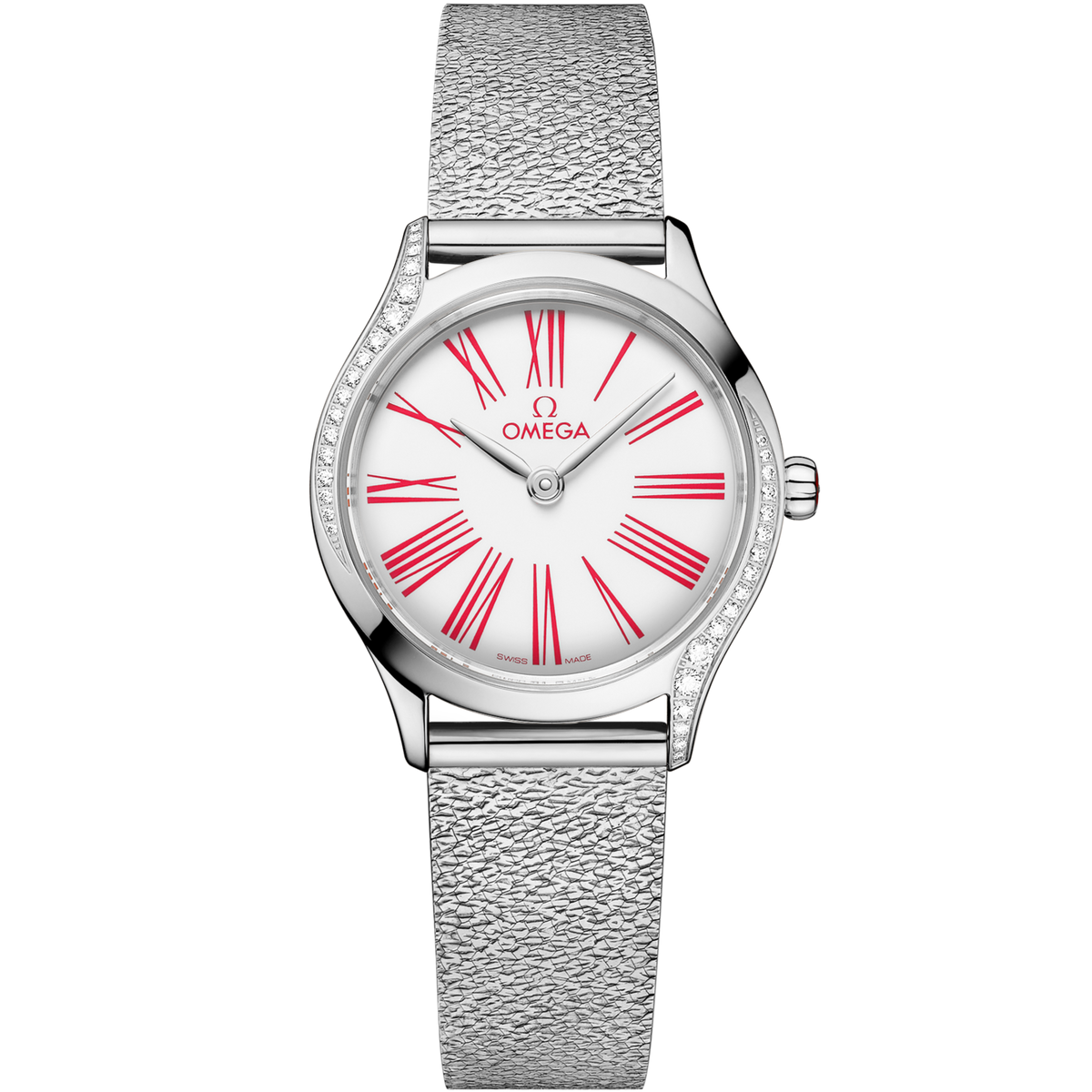 Omega De Ville Mini Trésor 26 mm White Dial with Diamonds  Stainless Steel Bracelet 428.15.26.60.04.003 - WATCHXNYC