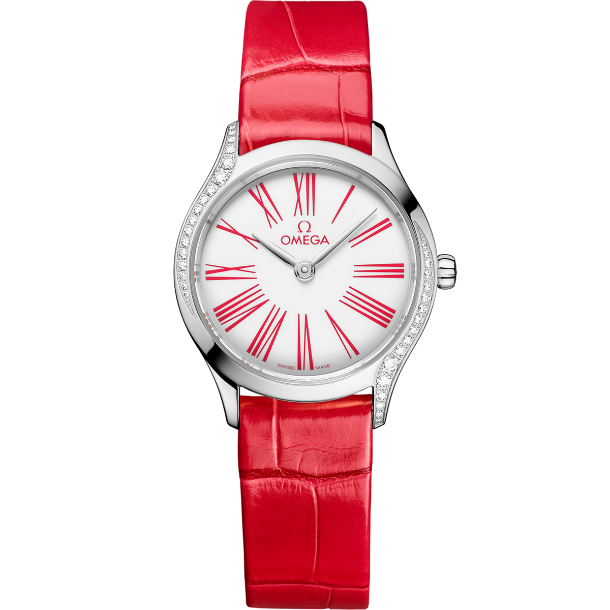 Omega De Ville Mini Trésor 26 mm White Dial with Diamonds  Stainless Steel Strap 428.18.26.60.04.003 - WATCHXNYC