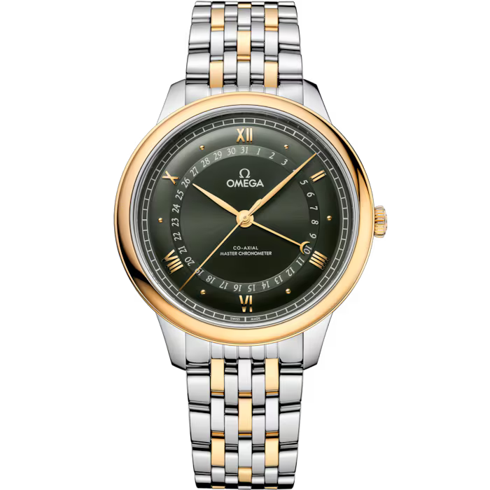 OMEGA De Ville Prestige 42mm Green dial Steel ‑yellow gold bracelet 434.20.42.22.10.001 - WATCHXNYC