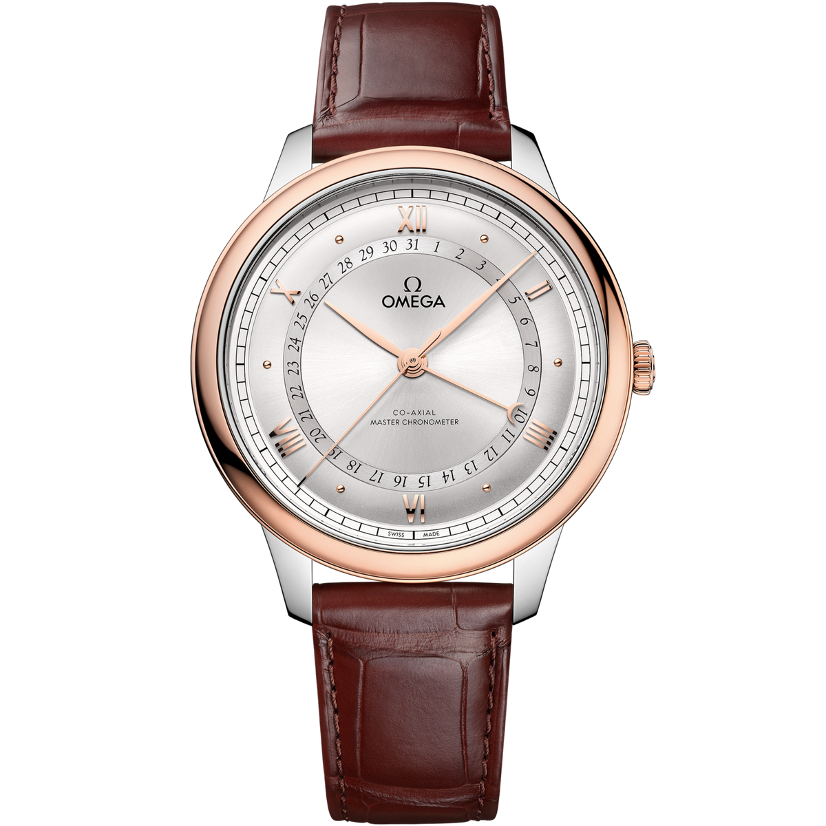 Omega De Ville Prestige 42 mm Silver Dial Stainless Steel  Sedna™ 18k Rose Gold Strap 434.23.42.22.02.001 - WATCHXNYC