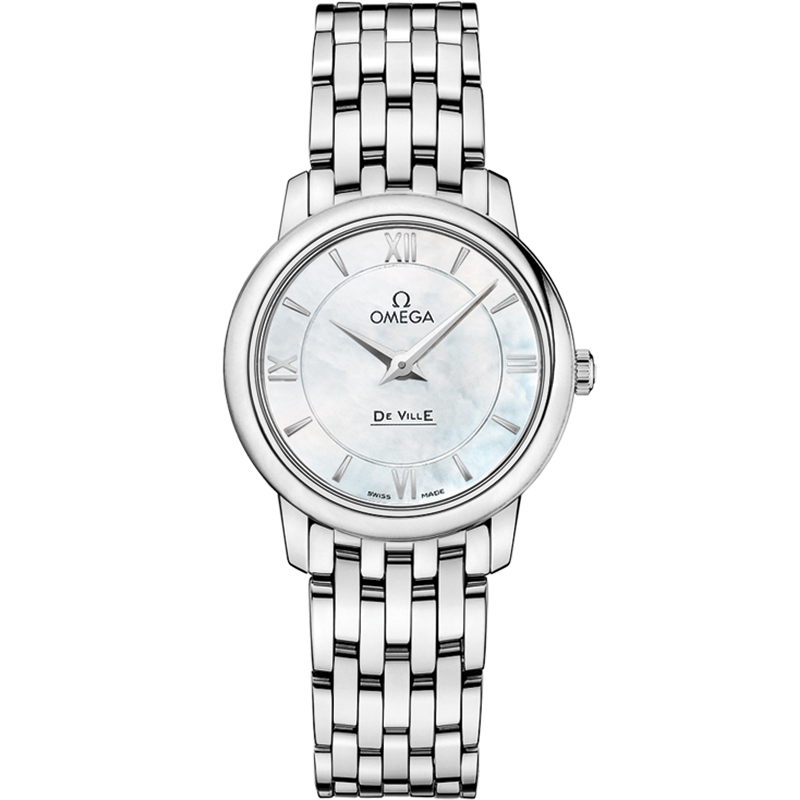Omega De Ville Prestige 27.4 mm White Dial Stainless Steel Bracelet 424.10.27.60.05.001 - WATCHXNYC