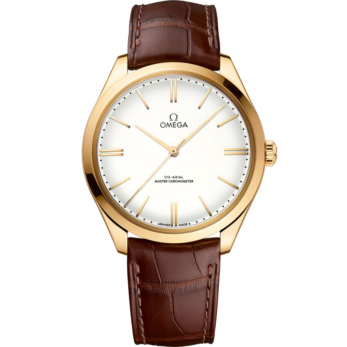Omega De Ville Trésor 40 mm White Dial 18k Yellow Gold Strap 435.53.40.21.09.001 - WATCHXNYC