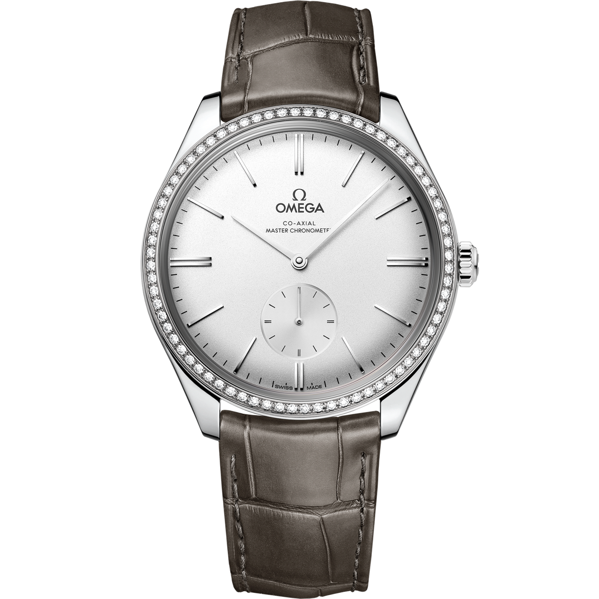 Omega De Ville Trésor 40 mm Silver Dial  with Diamonds Stainless Steel Strap 435.18.40.21.02.002 - WATCHXNYC