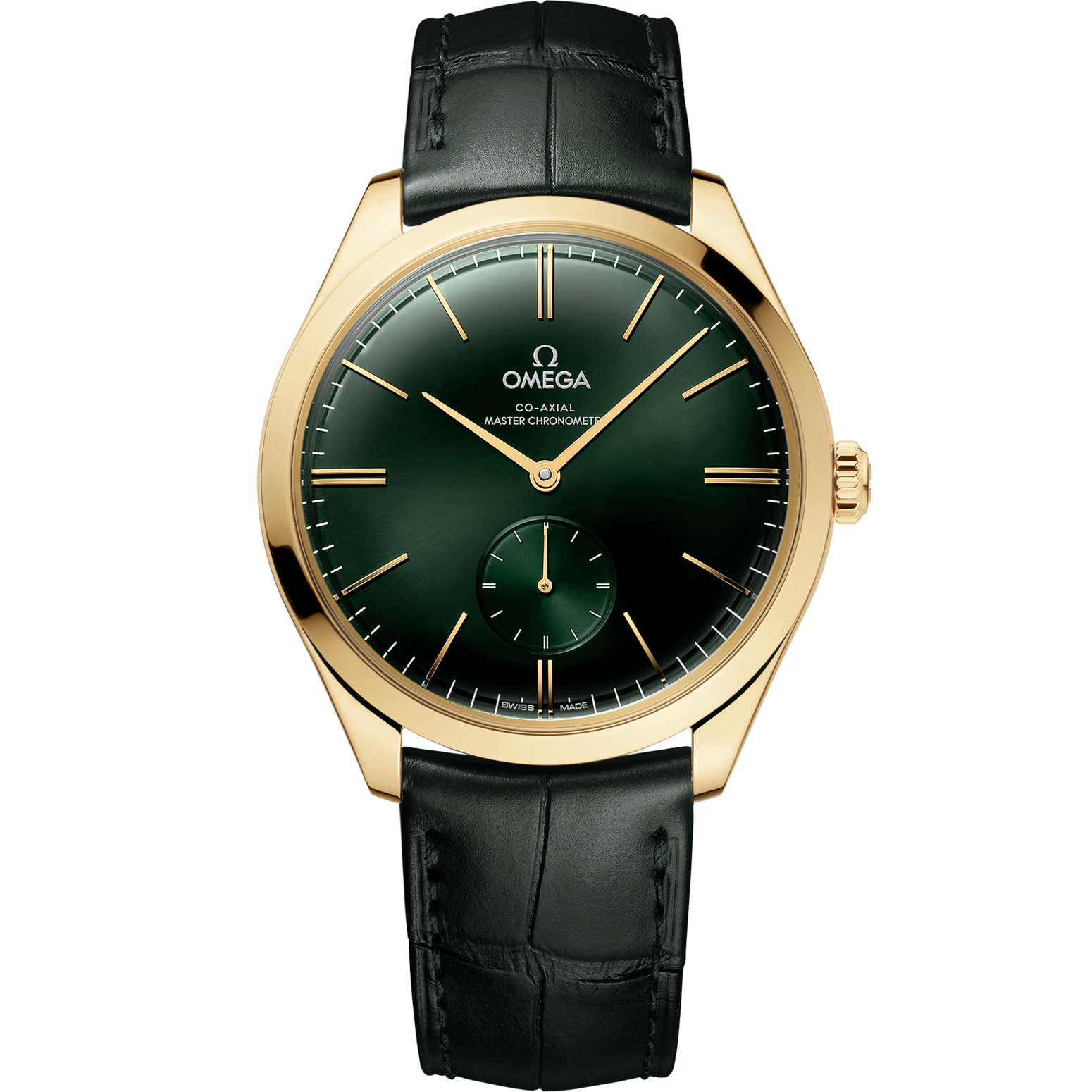 Omega De Ville Trésor 40 mm Green Dial 18k Yellow Gold Strap 435.53.40.21.10.001 - WATCHXNYC