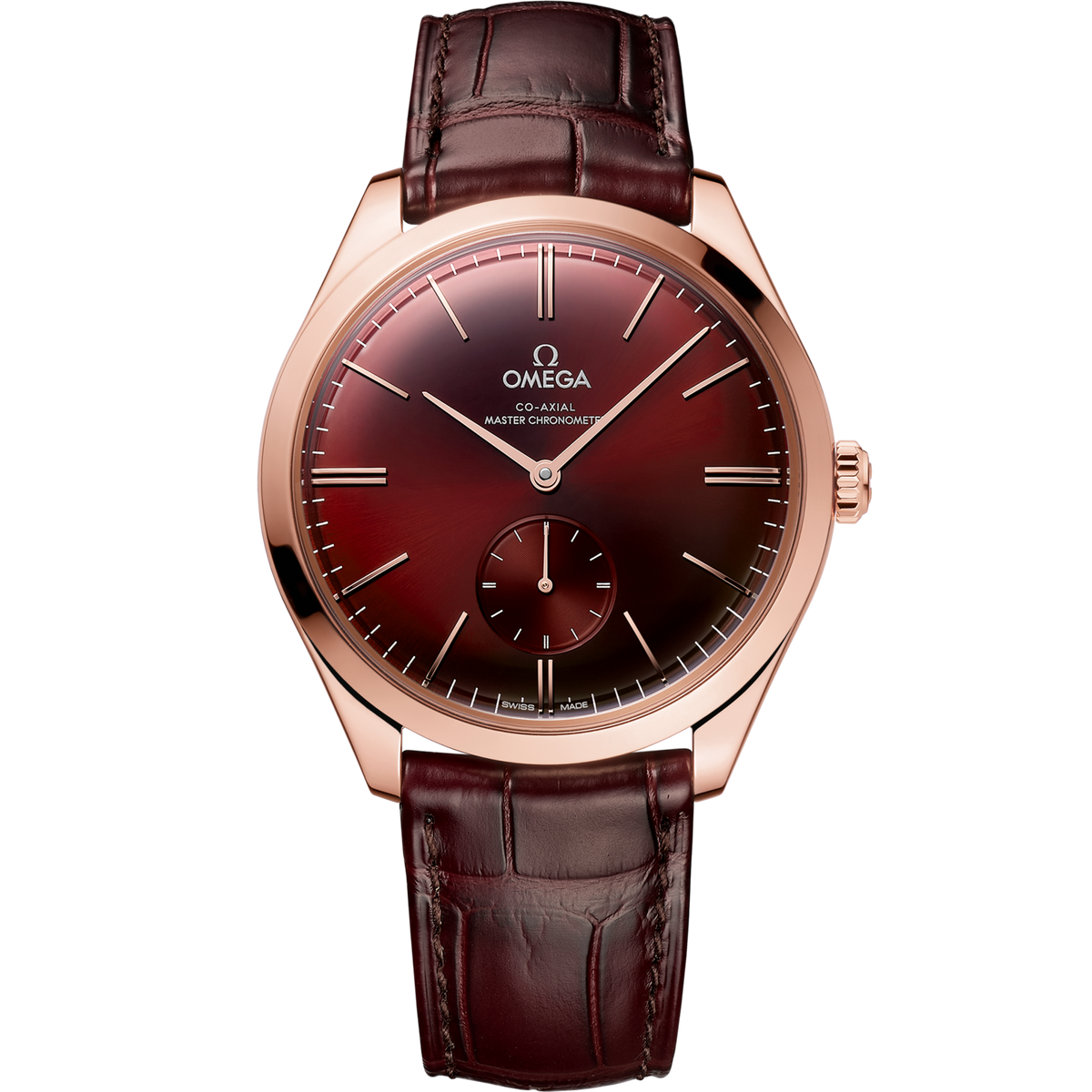 Omega De Ville Trésor 40 mm Red Dial Sedna™ 18k Rose Gold Strap 435.53.40.21.11.002 - WATCHXNYC