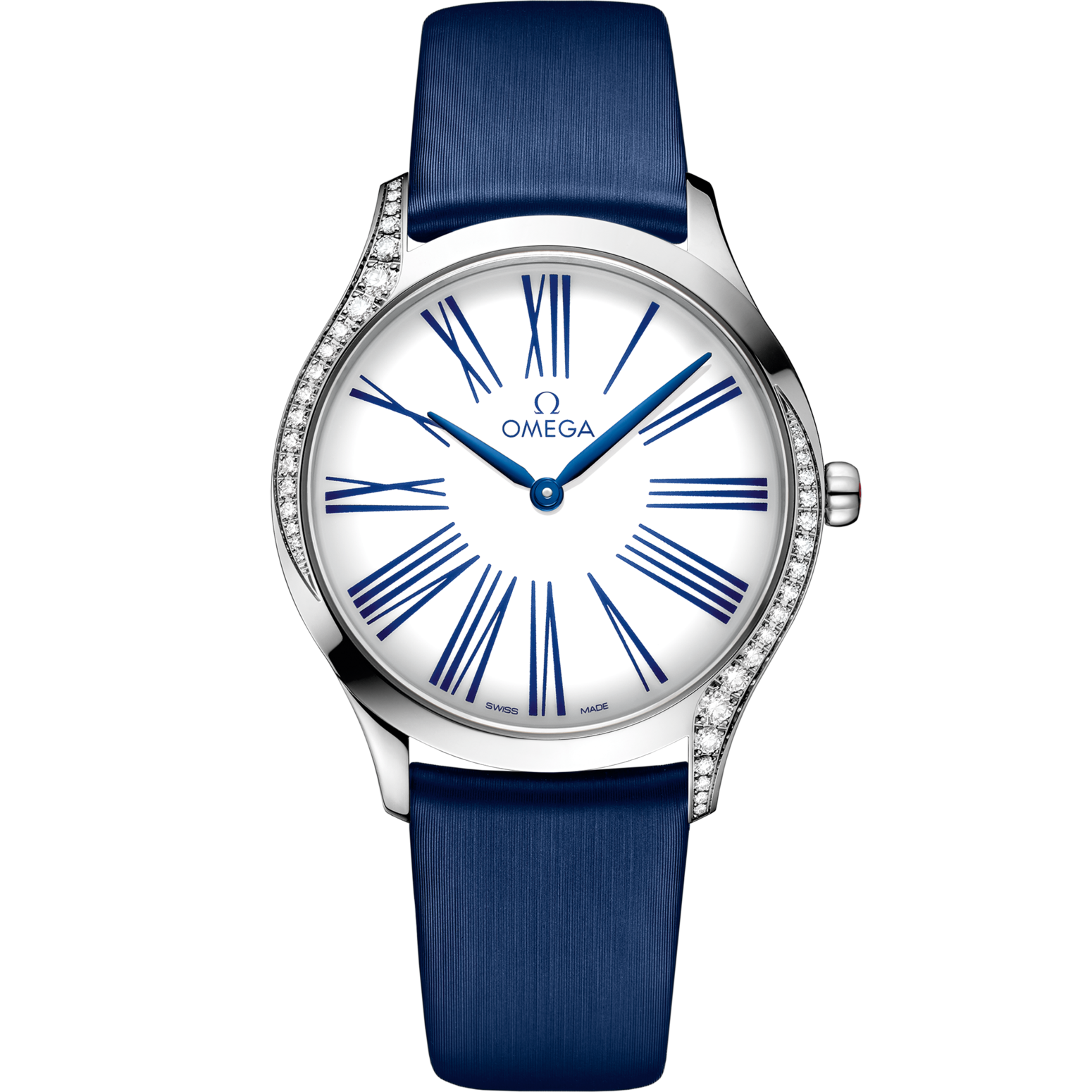 Omega De Ville Trésor 36 mm White Dial  with Diamonds Stainless Steel Strap 428.17.36.60.04.001 - WATCHXNYC