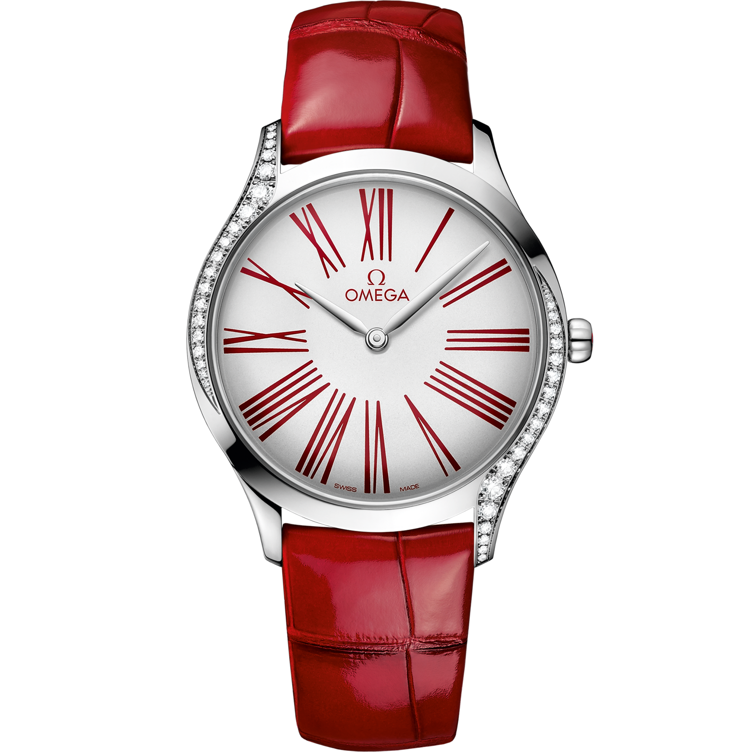 Omega De Ville Trésor 36 mm White Dial with Diamonds  Stainless Steel Strap 428.18.36.60.04.002 - WATCHXNYC