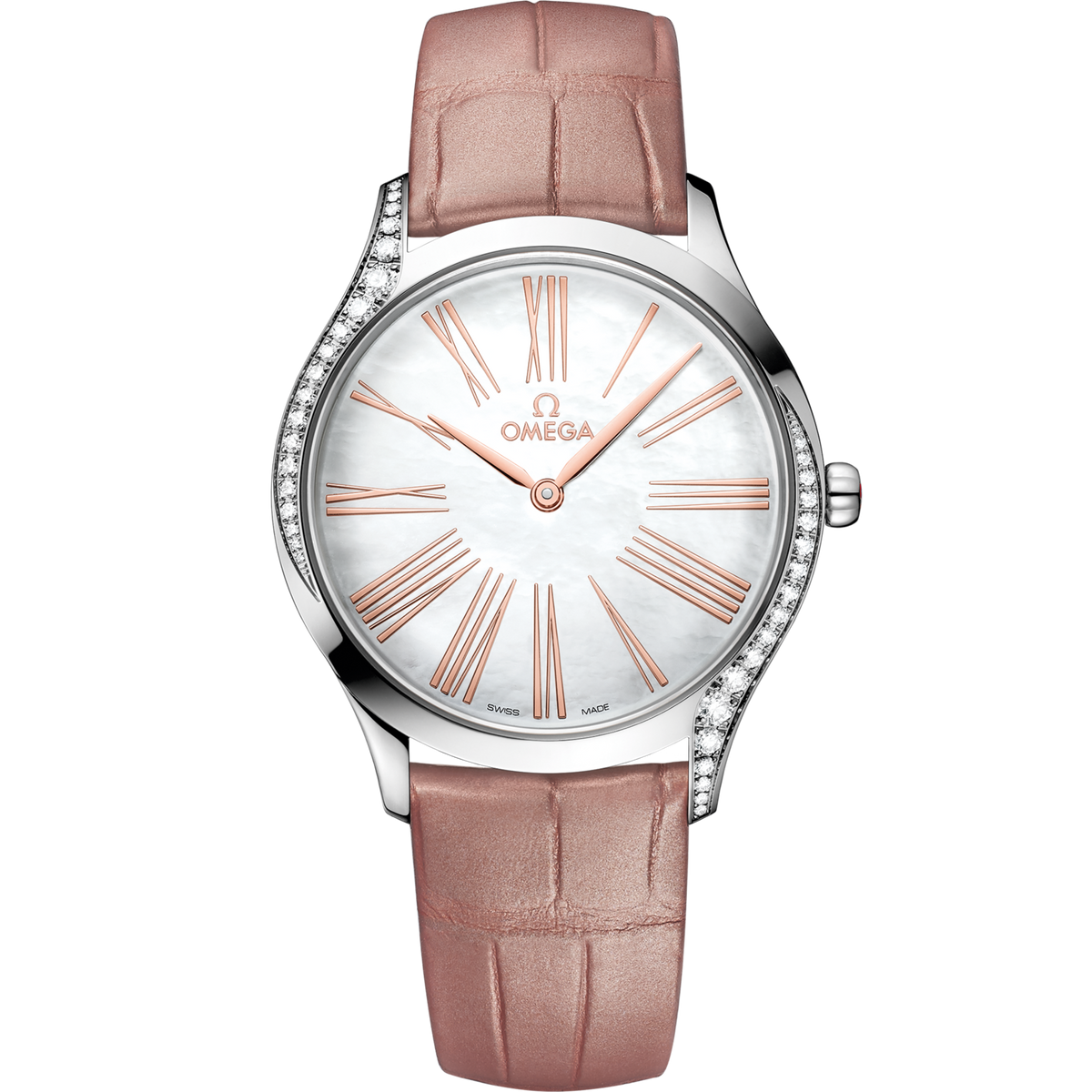 Omega De Ville Trésor 36 mm White Dial with Diamonds  Stainless Steel Strap 428.18.36.60.05.002 - WATCHXNYC