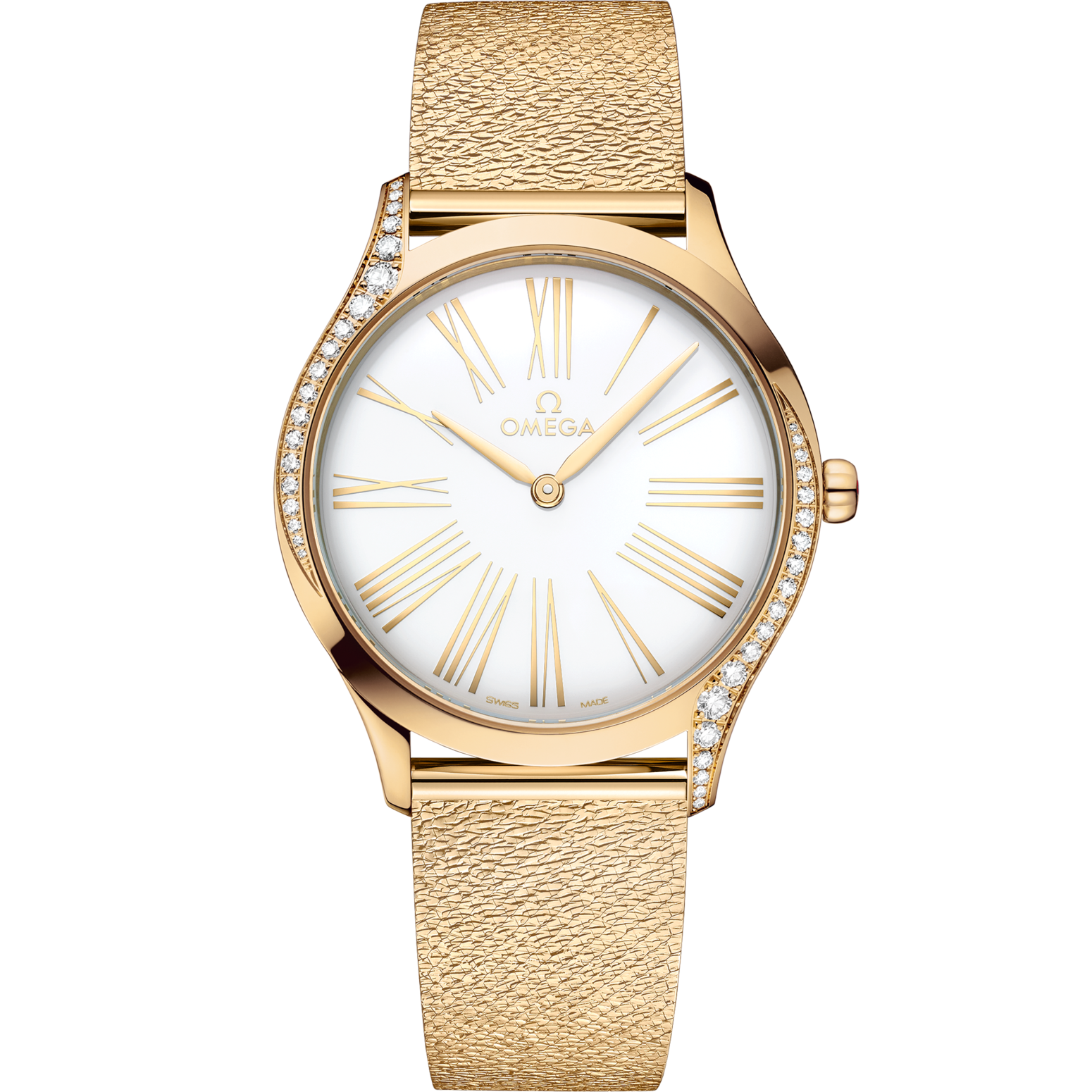 Omega De Ville Trésor 36 mm White Dial with Diamonds  Moonshine™ 18k Rose Gold Bracelet 428.55.36.60.04.001 - WATCHXNYC