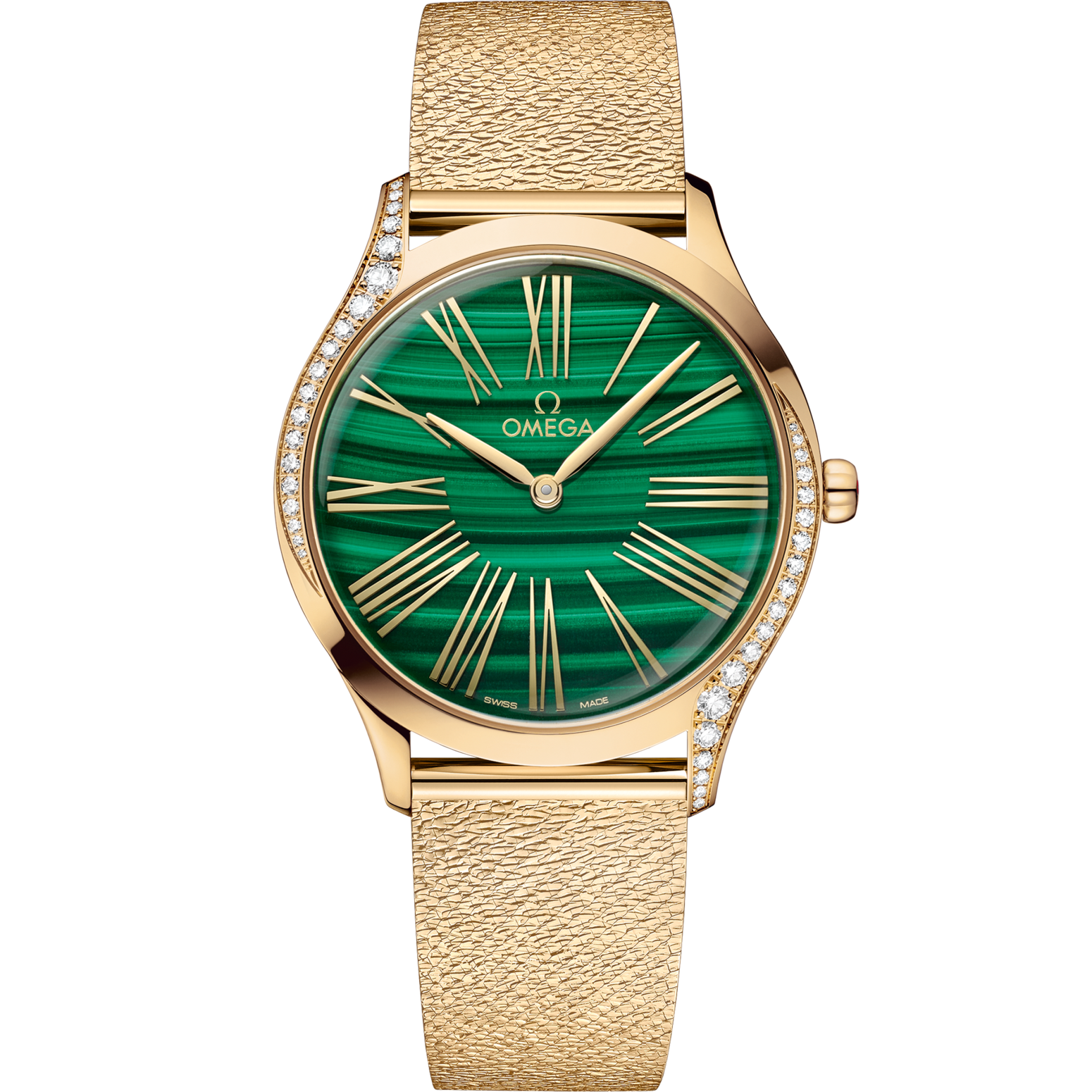 Omega De Ville Trésor 36 mm Green Dial with Diamonds  Moonshine™ 18k Rose Gold Bracelet 428.55.36.60.99.003 - WATCHXNYC