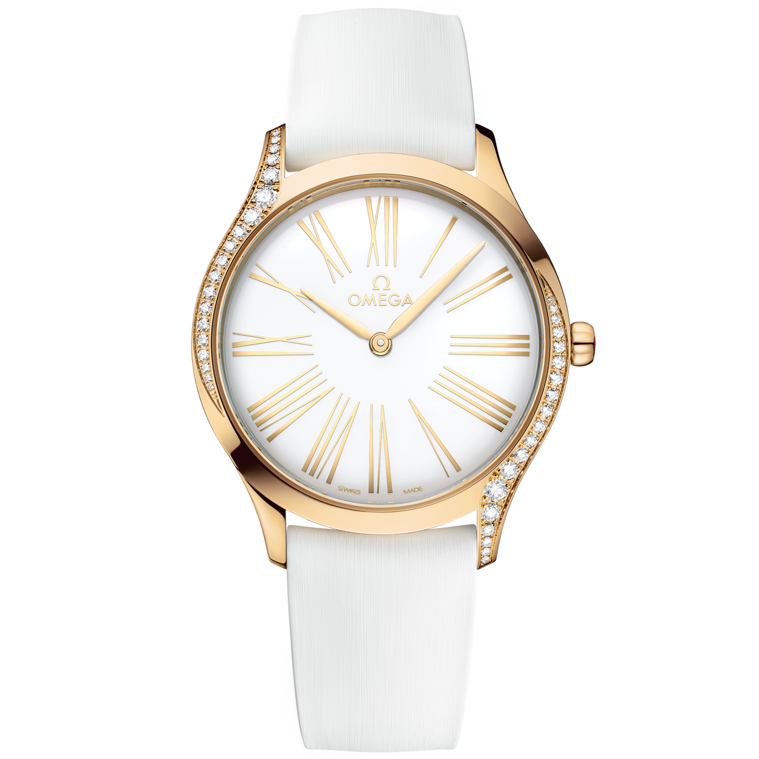 Omega De Ville Trésor 36 mm White Dial with Diamonds  Moonshine™ 18k Rose Gold Strap 428.57.36.60.04.001 - WATCHXNYC