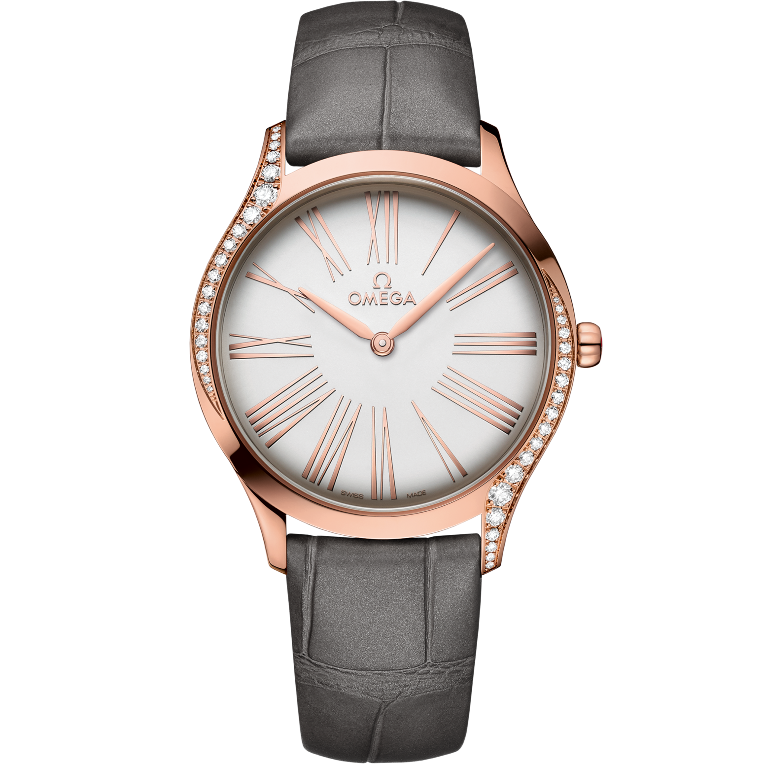 Omega De Ville Trésor 36 mm Silver Dial with Diamonds  Sedna™ 18k Rose Gold Strap 428.58.36.60.02.001 - WATCHXNYC