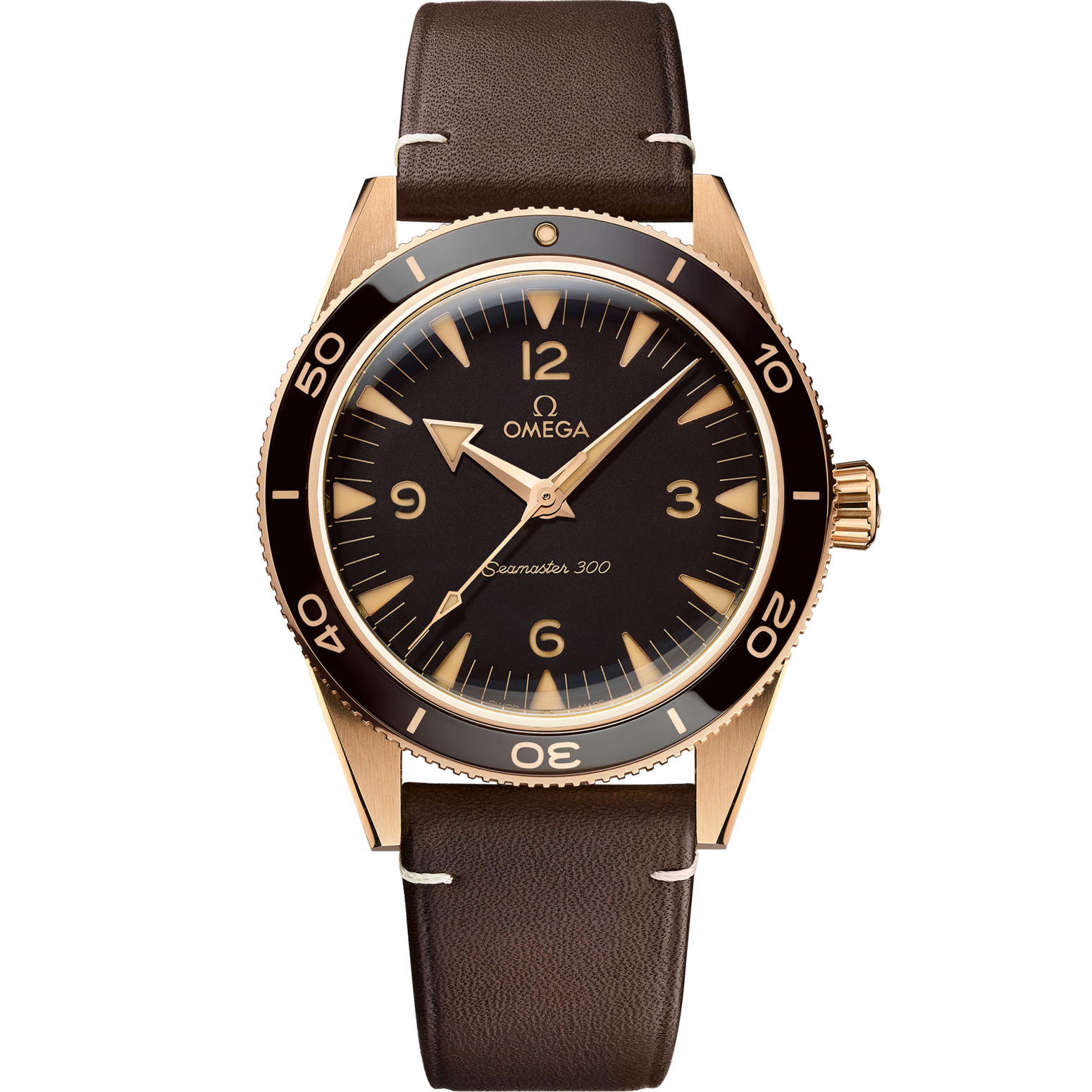 Omega Seamaster 300 41 mm Brown Dial Bronze Gold Strap 234.92.41.21.10.001 - WATCHXNYC