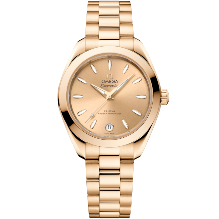 Omega Seamaster Aqua Terra 30mm Yellow Dial Moonshine Gold 220.50.30.20.08.001 - WATCHXNYC