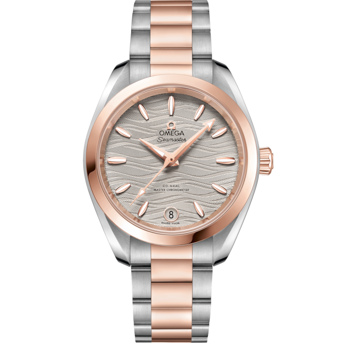 Omega Seamaster Aqua Terra 34mm Grey Dial Steel & Sedna Gold 220.20.34.20.06.001 - WATCHXNYC
