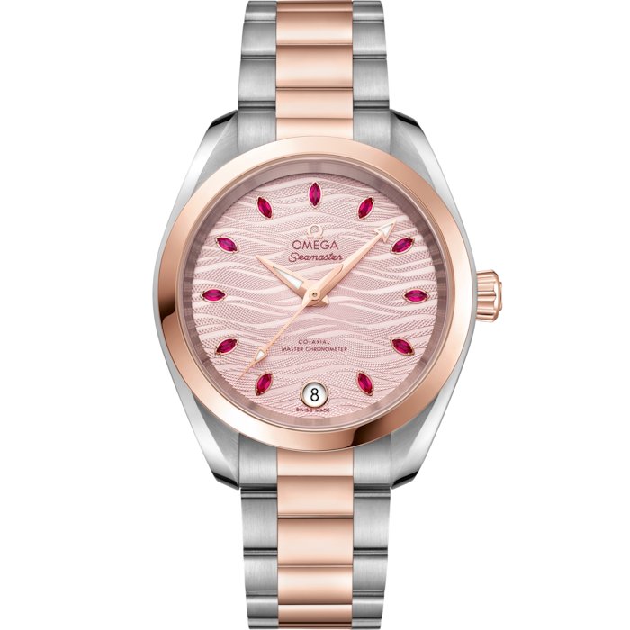 Omega Seamaster Aqua Terra 34mm Pink Dial Steel & Sedna Gold 220.20.34.20.60.001 - WATCHXNYC