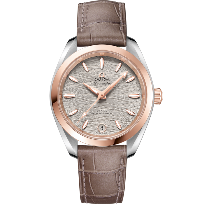 Omega Seamaster Aqua Terra 34mm Grey Dial Steel &amp; Sedna Gold 220.23.34.20.06.001 - WATCHXNYC
