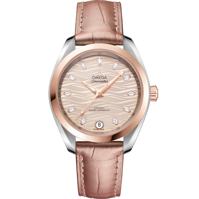 Omega Seamaster Aqua Terra 34mm Grey Dial Steel &amp; Sedna Gold 220.23.34.20.59.001 - WATCHXNYC
