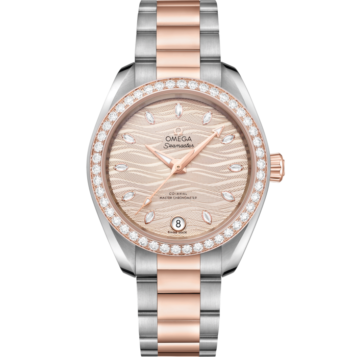 Omega Seamaster Aqua Terra 34mm Grey Dial Steel & Sedna Gold 220.25.34.20.59.001 - WATCHXNYC