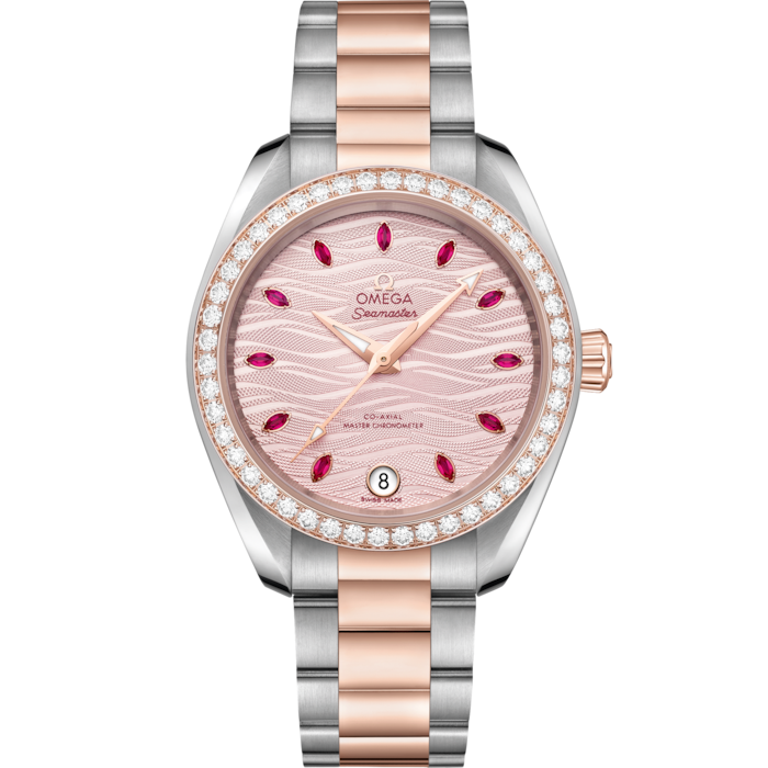 Omega Seamaster Aqua Terra 34mm Pink Dial Steel & Sedna Gold 220.25.34.20.60.001 - WATCHXNYC