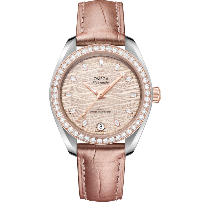 Omega Seamaster Aqua Terra 34mm Grey Dial Steel &amp; Sedna Gold 220.28.34.20.59.001 - WATCHXNYC