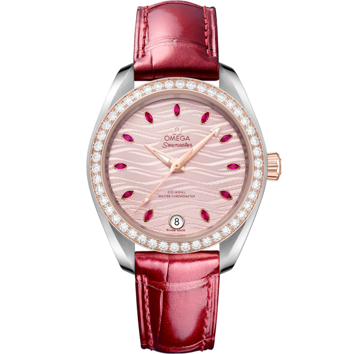 Omega Seamaster Aqua Terra 34mm Pink Dial Steel &amp; Sedna Gold 220.28.34.20.60.001 - WATCHXNYC