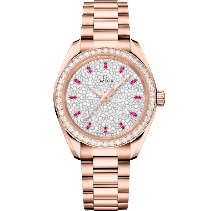 Omega Seamaster Aqua Terra 34mm Pink Dial Sedna Gold 220.55.34.20.99.007 - WATCHXNYC