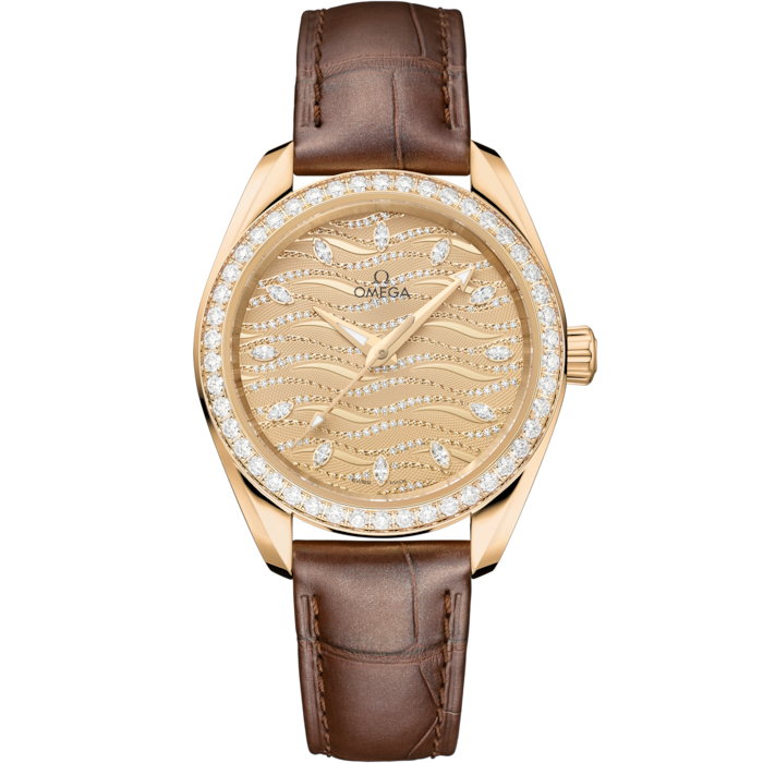 Omega Seamaster Aqua Terra 34mm Yellow Dial Moonshine Gold 220.58.34.20.99.008 - WATCHXNYC