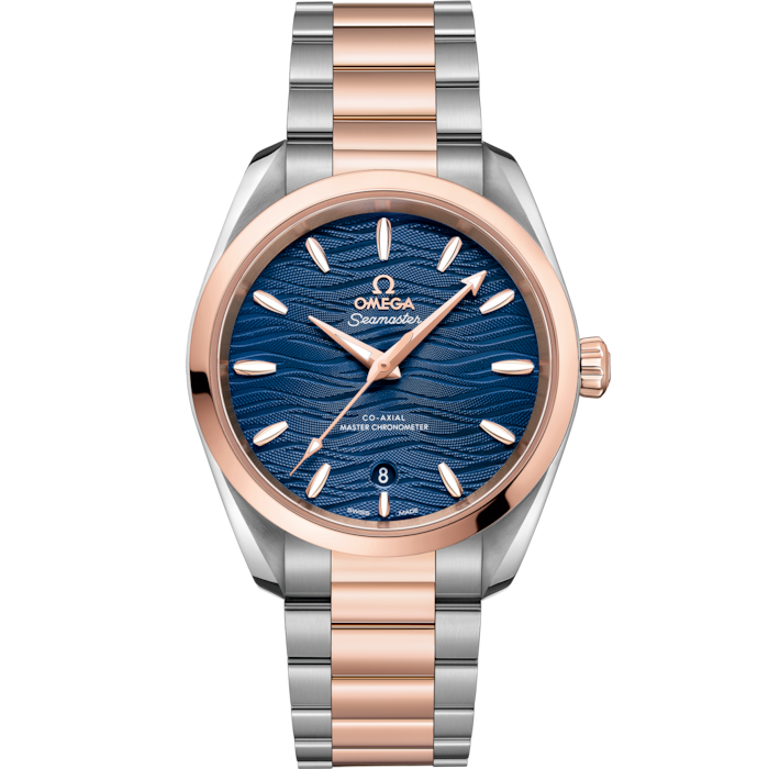 Omega Seamaster Aqua Terra 38mm Blue Dial Steel &amp; Sedna Gold 220.20.38.20.03.001 - WATCHXNYC