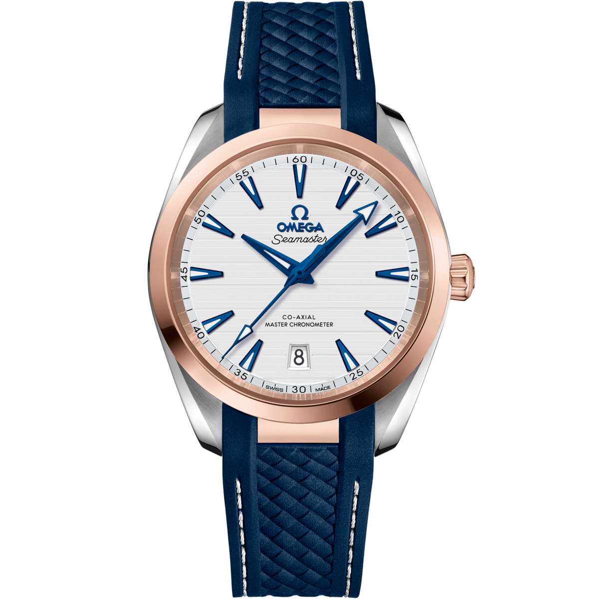 OMEGA Seamaster Aqua Terra 38 mm Silver Dial Stainless Steel and Sedna™ 18k Rose Gold Strap 220.22.38.20.02.001 - WATCHXNYC