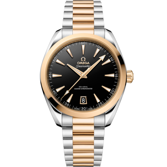 Omega Seamaster Aqua Terra 41mm Black Dial Steel & Moonshine Gold 220.20.41.21.01.001 - WATCHXNYC