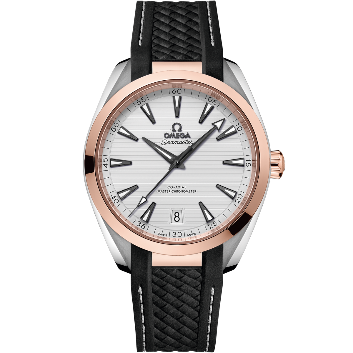 OMEGA Seamaster Aqua Terra 41 mm   Silver Dial Stainless Steel and Sedna™ 18k Rose Gold Strap 220.22.41.21.02.001 - WATCHXNYC