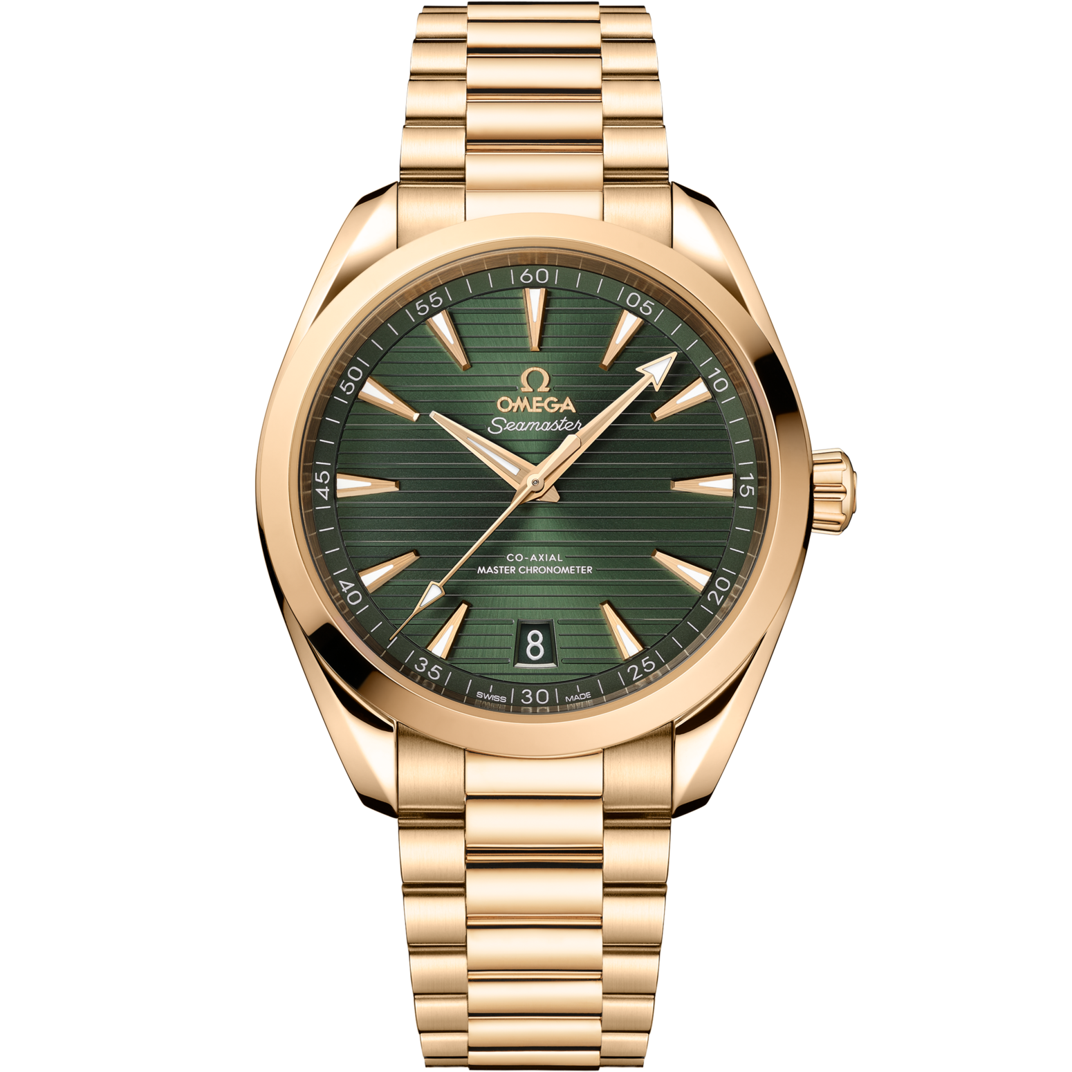 OMEGA Seamaster Aqua Terra 41 mm Green Dial Stainless Steel and Sedna™ 18k Yellow Gold Strap 220.50.41.21.10.001 - WATCHXNYC