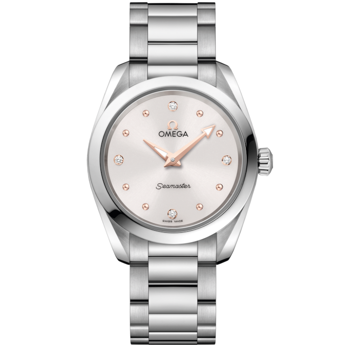 Omega Seamaster Aqua Terra 28mm White Diamond Dial Steel 220.10.28.60.54.001 - WATCHXNYC