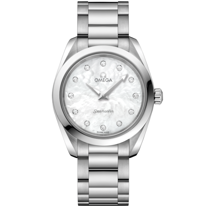 Omega Seamaster Aqua Terra 28mm White Diamond Dial Steel 220.10.28.60.55.001 - WATCHXNYC