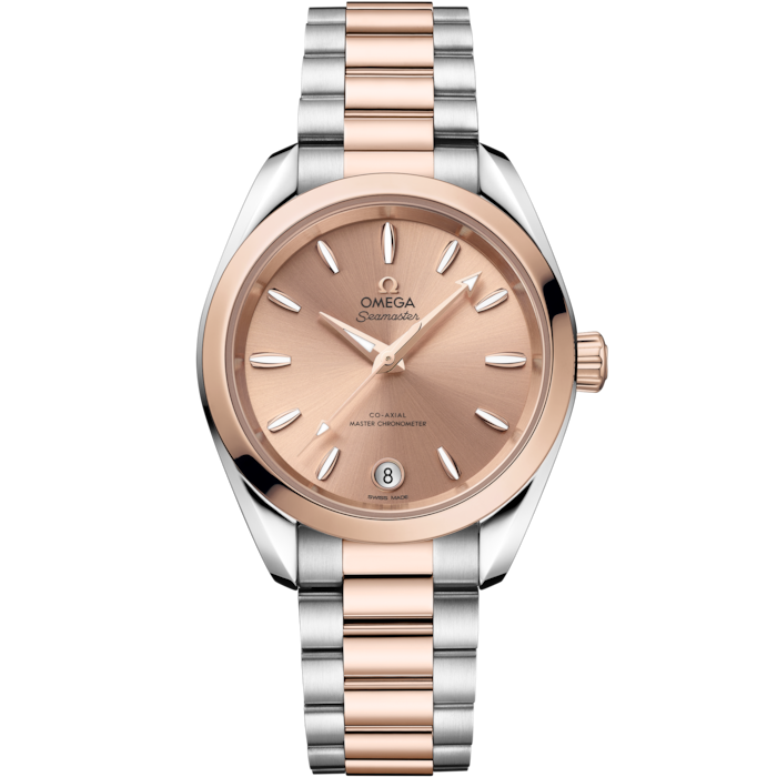 Omega Seamaster Aqua Terra Shades 34mm Pink Dial Steel &amp; Sedna Gold 220.20.34.20.10.001 - WATCHXNYC