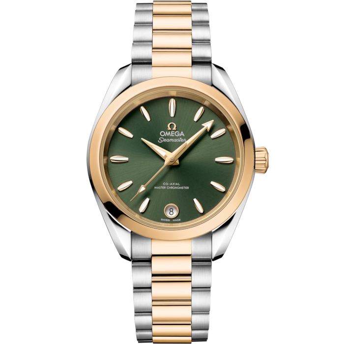 Omega Seamaster Aqua Terra Shades 34mm Green Dial Steel Moonshine Gold 220.20.34.20.10.002 - WATCHXNYC