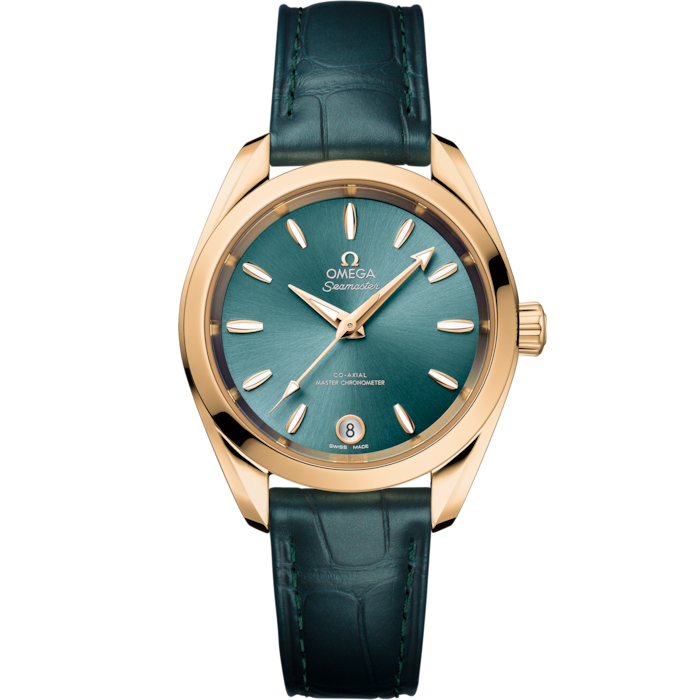 Omega Seamaster Aqua Terra Shades 34mm Lagoon green Dial Moonshine Gold 220.53.34.20.10.001 - WATCHXNYC