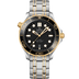 Omega Seamaster Diver 300M 42 mm Black Dial Stainless Steel 18k Yellow Gold Bracelet 210.20.42.20.01.002