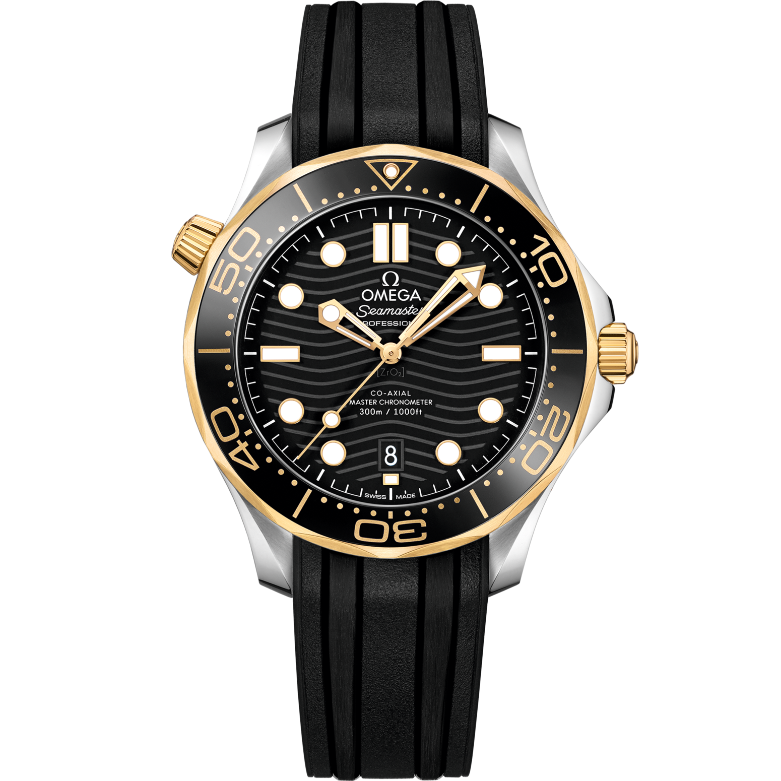 Omega Seamaster Diver 300M 42 mm Black Dial Stainless Steel 18k Yellow Gold Strap 210.22.42.20.01.001 - WATCHXNYC